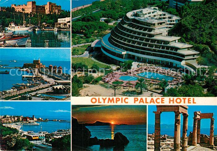 Rhodos Rhodes aegaeis Olympic Palace Hotel Hafen Sonnenuntergang Tempel Ruinenst