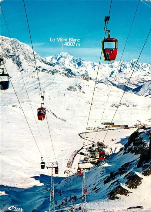 Lac de Tignes Télécabine de la Grande Motte Mont Blanc Sport d hiver Alpes franc