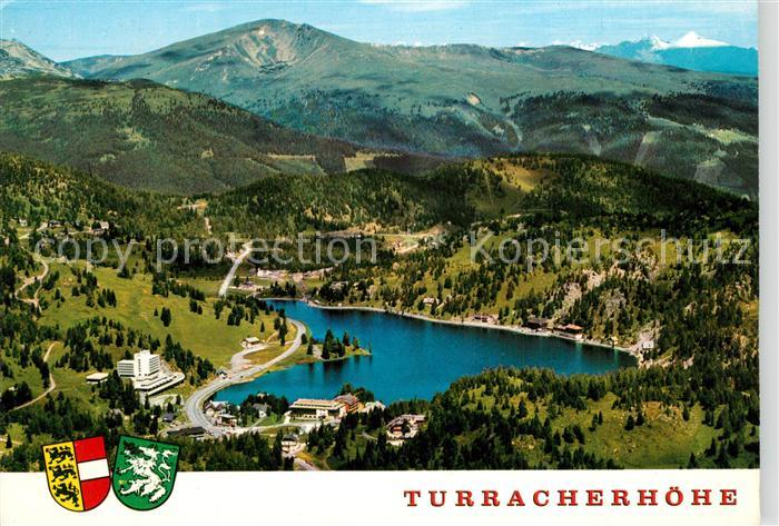 Turracher Hoehe Hoehenluftkurort gegen Kilnprein Hohe Tauern Fliegeraufnahme