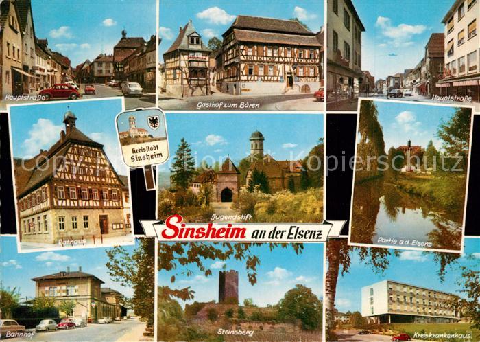 Sinsheim Elsenz Haupstrasse Gasthof Rathaus Bahnhof Steinsberg Krankenhaus Jugen