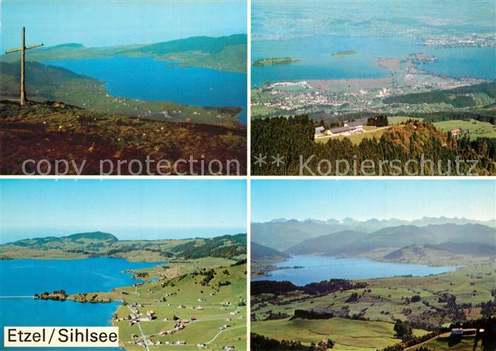 Sihlsee SZ Panorama Blick vom Etzel Alpen