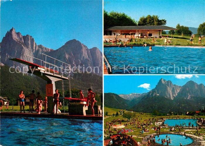 Kastelruth Suedtirol Freibad Alpenpanorama
