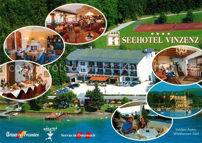 Auen Woerthersee Seehotel Vinzenz Restaurant Terrasse Schloss Fliegeraufnahme
