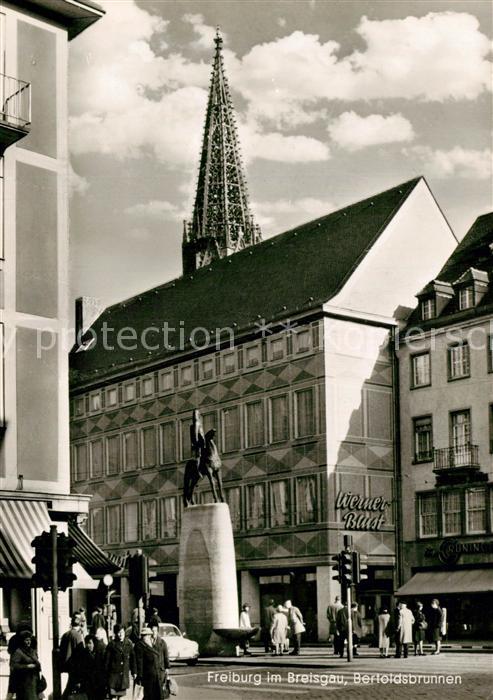 Freiburg Breisgau Bertoldsbrunnen Turm des Muensters