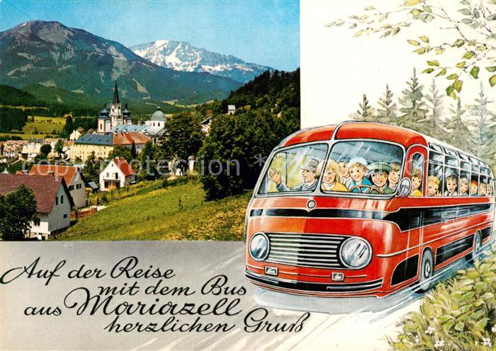 Mariazell Steiermark Panorama Wallfahrtsort gegen Gemeindealpe und oetscher Busf