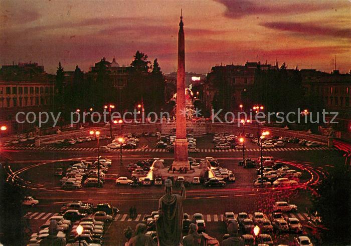 Roma Rom Piazza del Popolo di notte