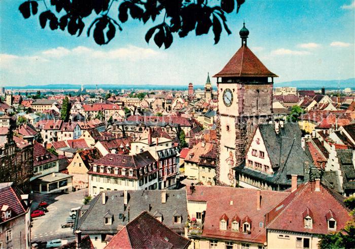 Freiburg Breisgau Stadtpanorama mit Schwabentor