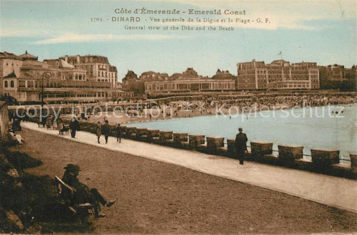 Dinard 35 Vue Generale de la Digue et la Plage