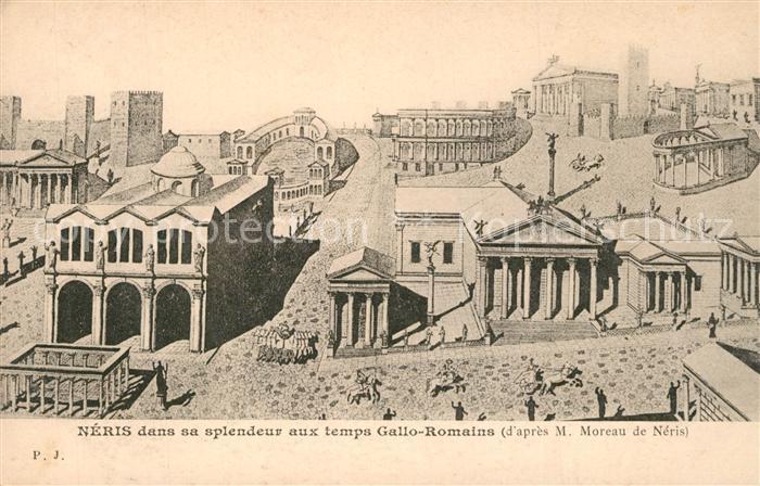 Neris-les-Bains aux temps Gallo Romains dessin d après M. Moreau de Néris Kuenst