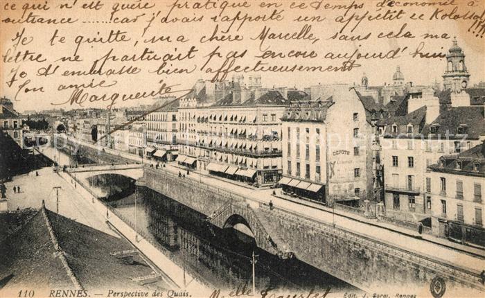 Rennes Ille-et-Vilaine Perspective des Quais