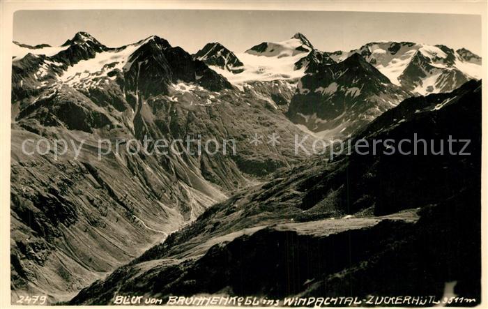 Soelden oetztal Panorama Blick vom Brunnenkogel ins Windachtal Zuckerhuetl