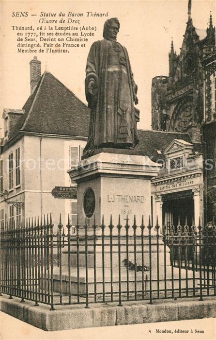 Sens 89 Statue du Baron Thénard