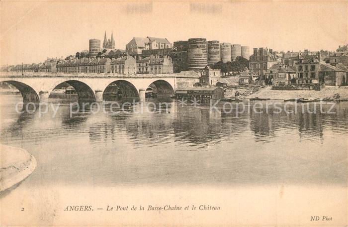 Angers Pont de la Basse Chaine et le Chateau