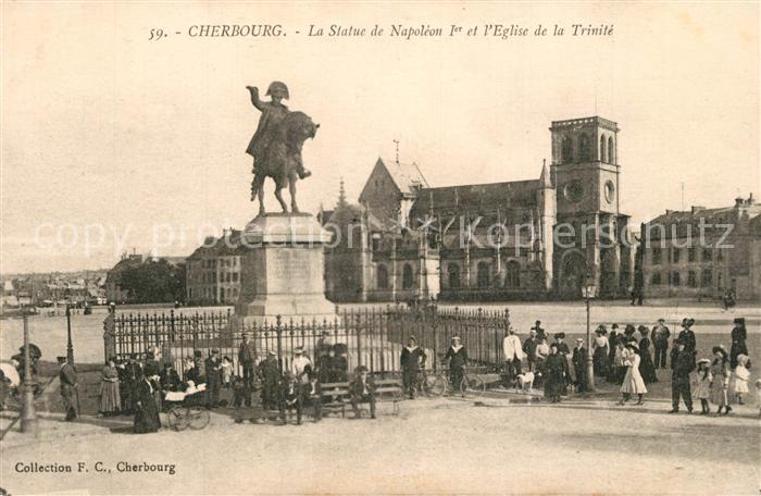 Cherbourg Statue de Napoléon Eglise de la Trinité