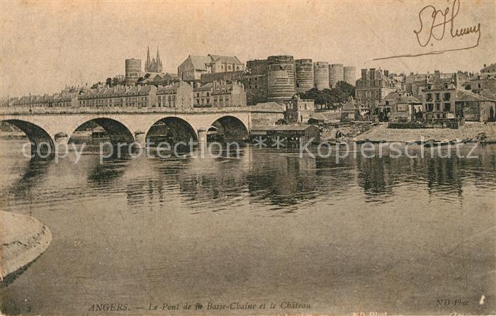 Angers Pont de la Basse Chaine et le Chateau