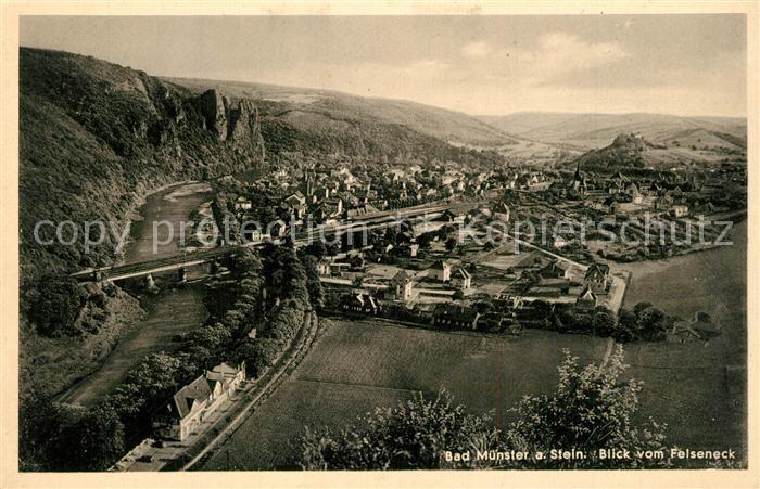 Bad Muenster Stein Ebernburg Panorama Blick vom Felseneck