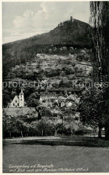 Zwingenberg Bergstrasse mit Blick nach dem Malchen Melibokus