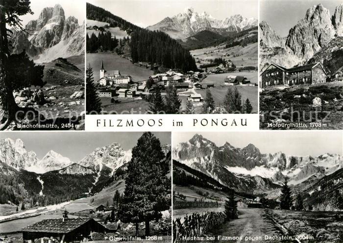 Filzmoos Gesamtansicht mit Alpenpanorama Bischofsmuetze Hofpuerglhuette Oberhofa