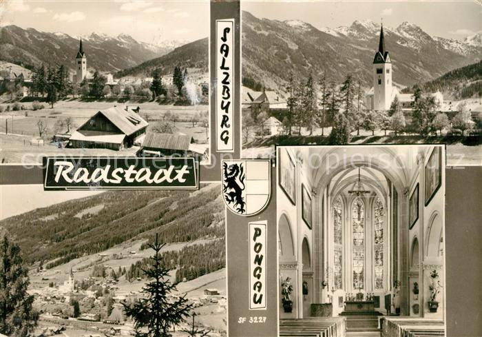Radstadt Ortsansicht mit Kirche Innenansicht Alpenpanorama
