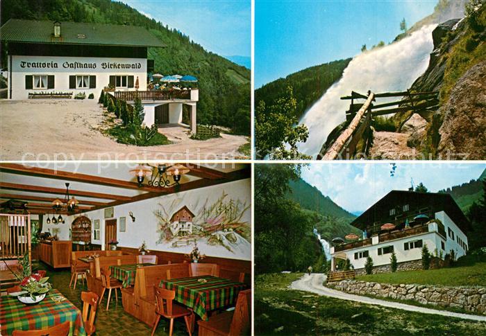 Partschins Parcines Gasthaus Birkenwald Gaststube Wasserfall