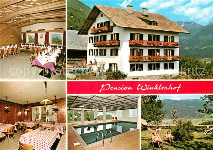 Bruneck Pension Winklerhof Gastraeume Hallenbad Garten