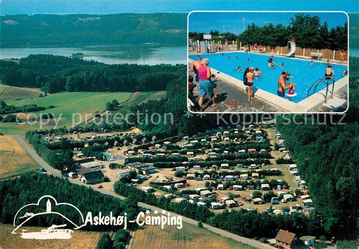 Silkeborg Askehoj Camping Fliegeraufnahme Schwimmbad