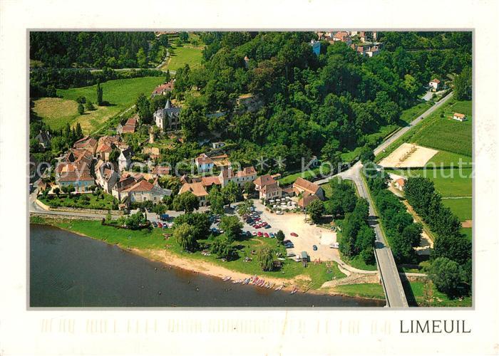 Limeuil Vue aerienne au premier plan la Vezere