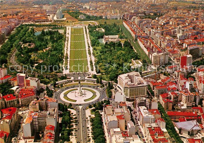 Lisboa Fliegeraufnahme Parque Eduardo VII e Av da Liberdade