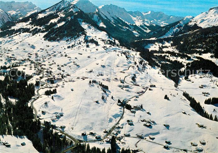 Hirschegg Kleinwalsertal Vorarlberg Parsenn Lift Fliegeraufnahme