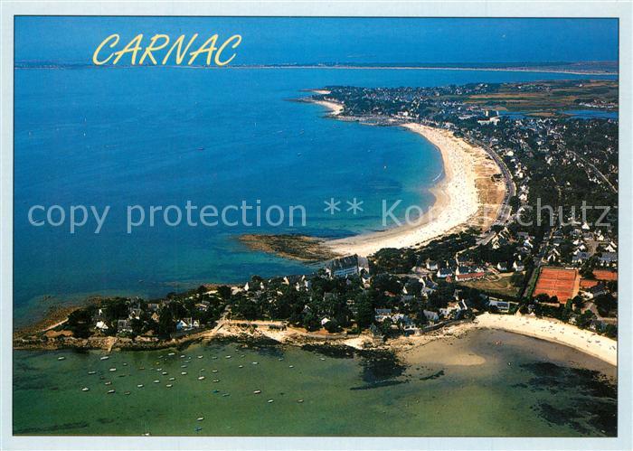 Carnac Plage La Pointe de Beaumer et la plage Vue ae
