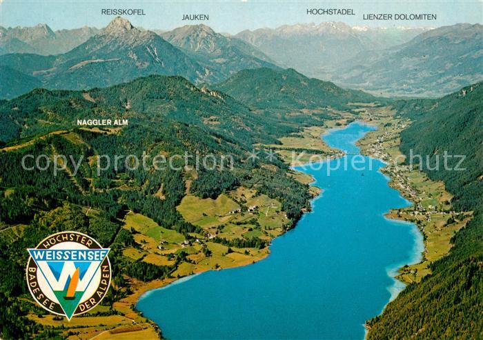 Weissensee Kaernten Fliegeraufnahme