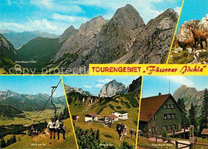 Graen Tirol Tourengebiet Fuessener Joechle Doppelsesselbahn Bergstation Otto May