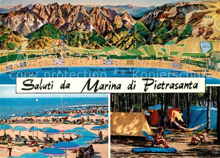 Marina di Pietrasanta Strand Campingplatz Panoramakarte