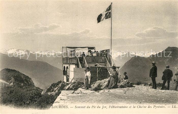 Lourdes Hautes Pyrenees Sommet du Pic du Jer Observatoire et la
