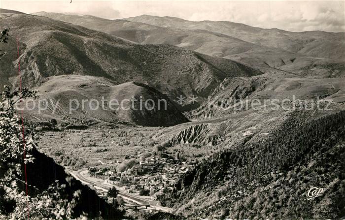 Vernet-les-Bains Vue prise de Saint Martin du Canigou Pyrénées