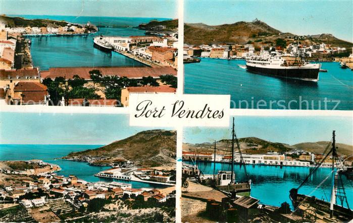 Port-Vendres Port et Gare Maritime Départ du Courrier Bateaux de Pêche Quai