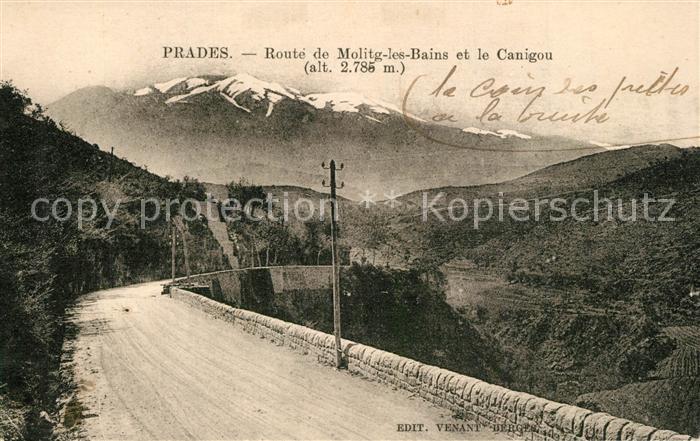 Prades Pyrenees-Orientales Route de Molitg les Bains et le Canigou