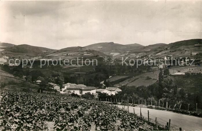 Jullie Aspect du village et des coteaux vignobles
