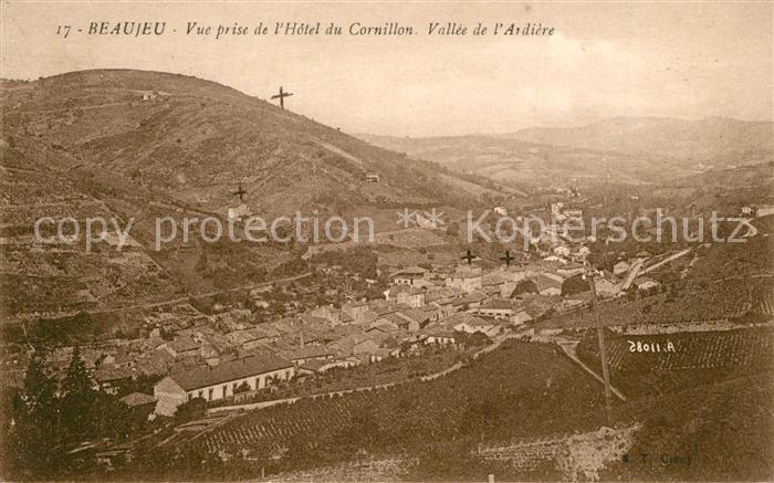 Beaujeu Rhone Vue panoramique prise de l_Hotel du Cor