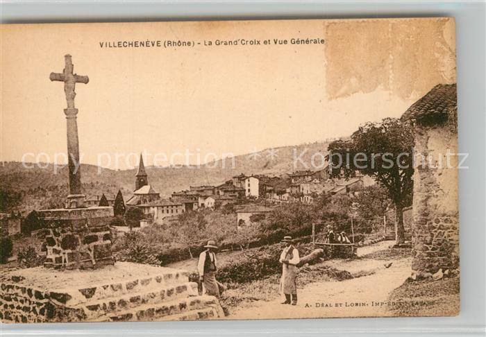 Villecheneve La Grande Croix et vue Generale