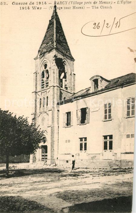 Barcy Guerre de 1914 Eglise Ruine