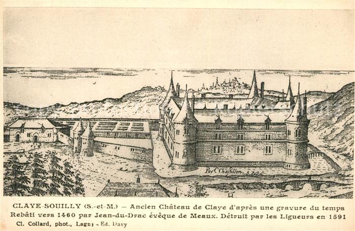 Claye-Souilly Chateau de Claye gravure 1460