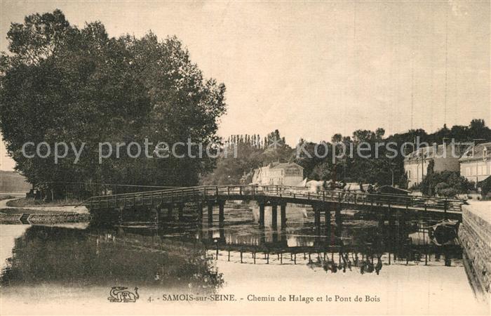 Samois-sur-Seine Cheim de Halage et le Pont de Bois