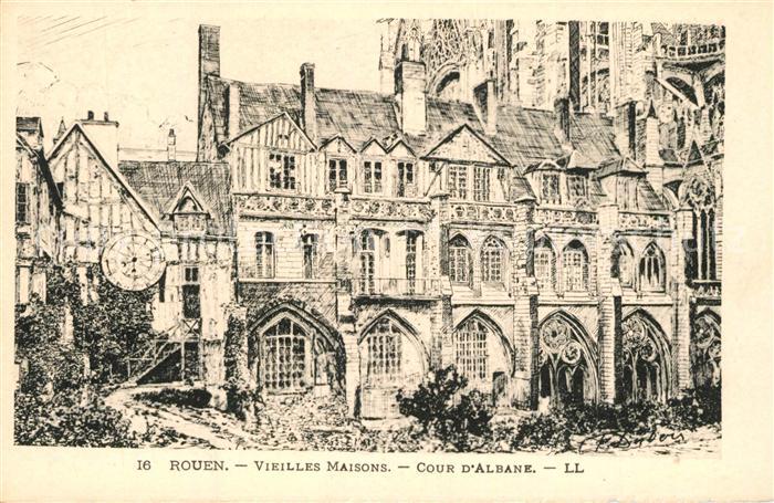Rouen Vieilles Maisons Cour d`Albane K?nstlerkarte