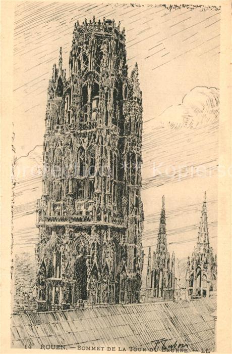 Rouen Sommet de la Tour du Beurre K?nstlerkarte