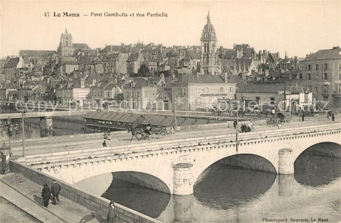 Le Mans Sarthe Pont Gambette et vue Partielle Pferdewa