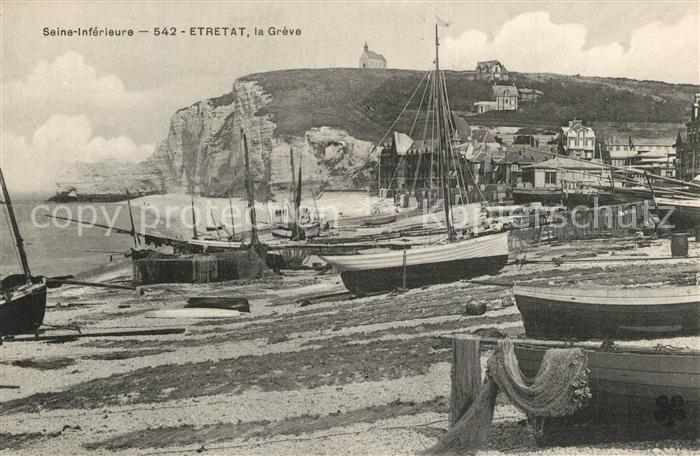 Etretat Plage Greve Boote