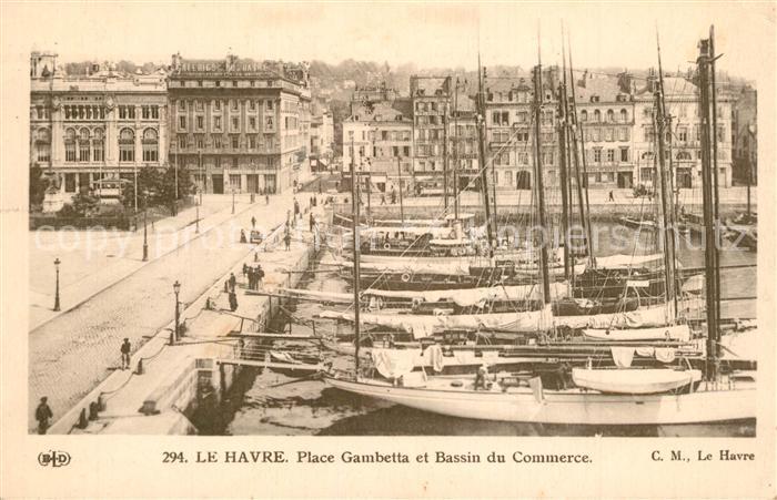 Le Havre Place Gambette et Bassin du Commerce