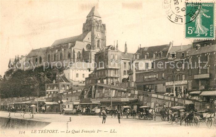 Le Treport Quai Francois 1. Pferdekutschen