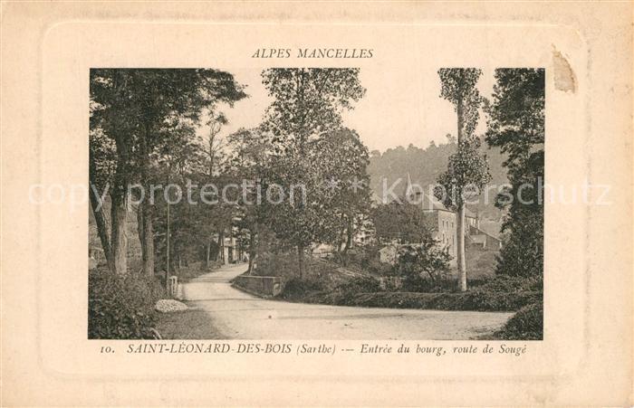 Saint-Leonard-des-Bois Entr?e du bourg route de Soug
